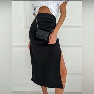 COMMENSE‎ Utility Ruched Midi Skirt Size X-Small
